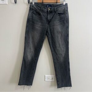 GAP Straight-Leg Cropped Black Wash Jeans Classic Minimalist High Rise Spring